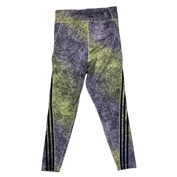 Adidas Feel Brilliant 7/8 Training Leggings L Yellow Tint Black Athletic Pull On - Picture 5 of 15